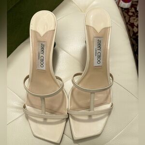 Size40/us9 50mm Jimmy Choo sandals/slipons- creamy white/ivory- like New